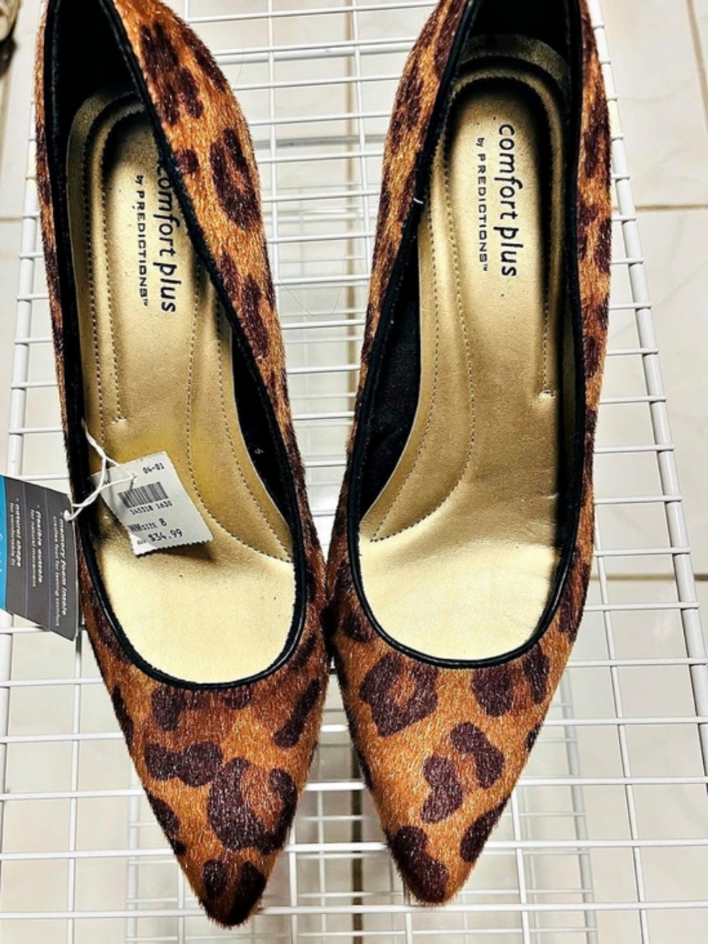 Comfort Plus Pointed-Toe Leopard Print Heels NWT